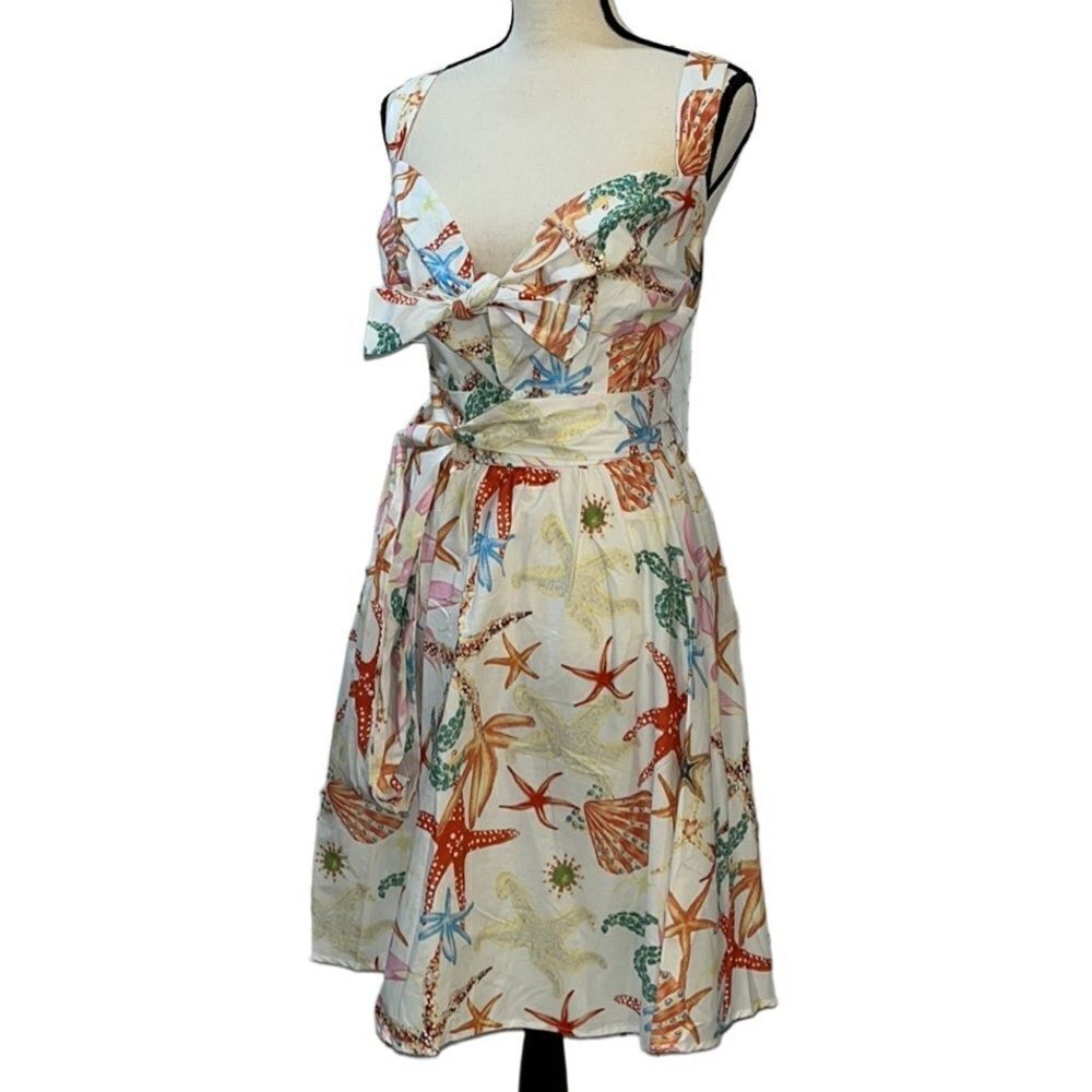 FTF Sleeveless Flair Seashell Print Dress - Picture 5 of 14